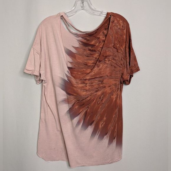 Moon & Skye Buckle Hand Dyed Raw Edge Top NWT - Picture 3 of 8